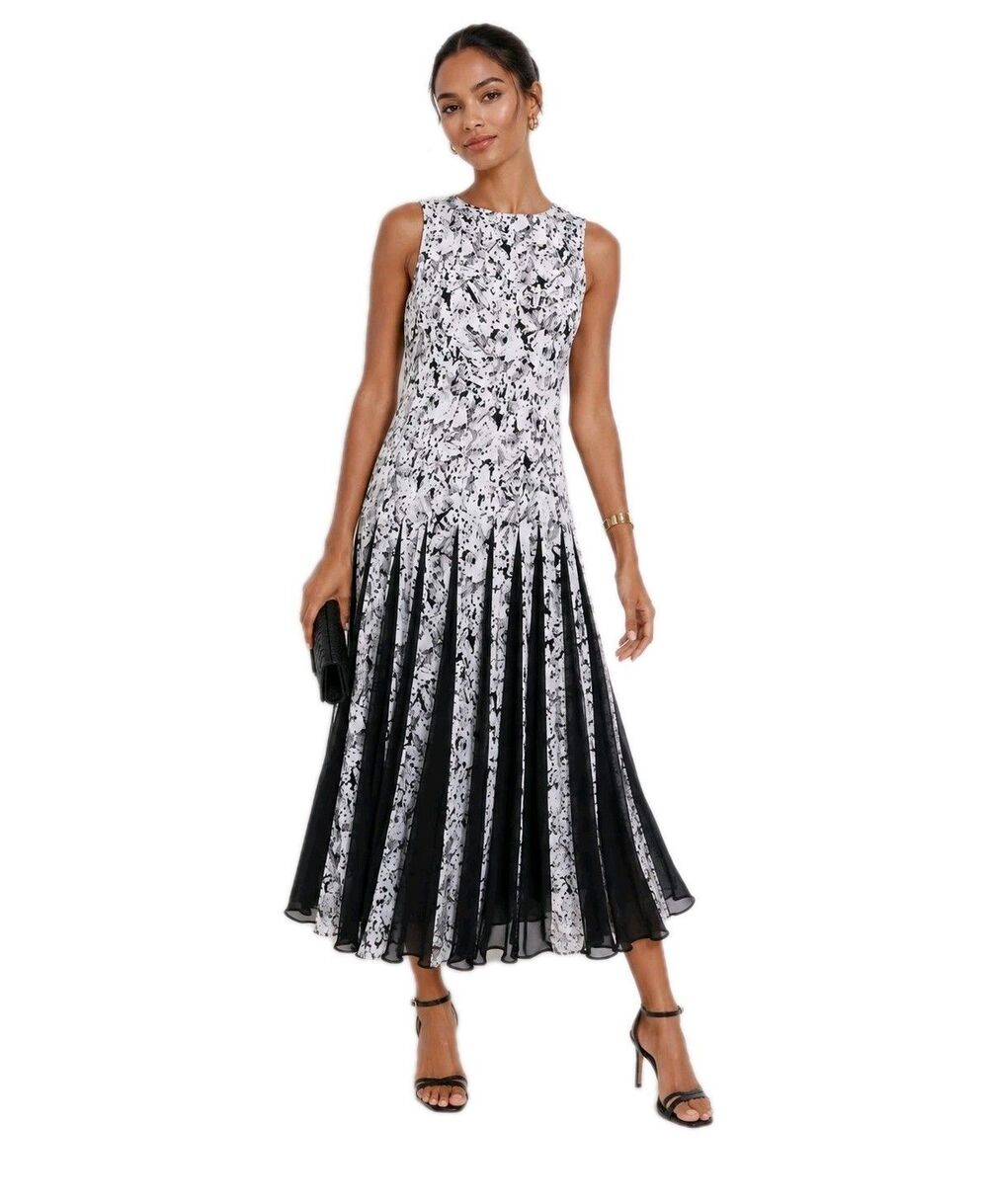 Tuckernuck Drop Waist Pleated Midi Dress NWT – Modern Elegant Size 6 Gatsby